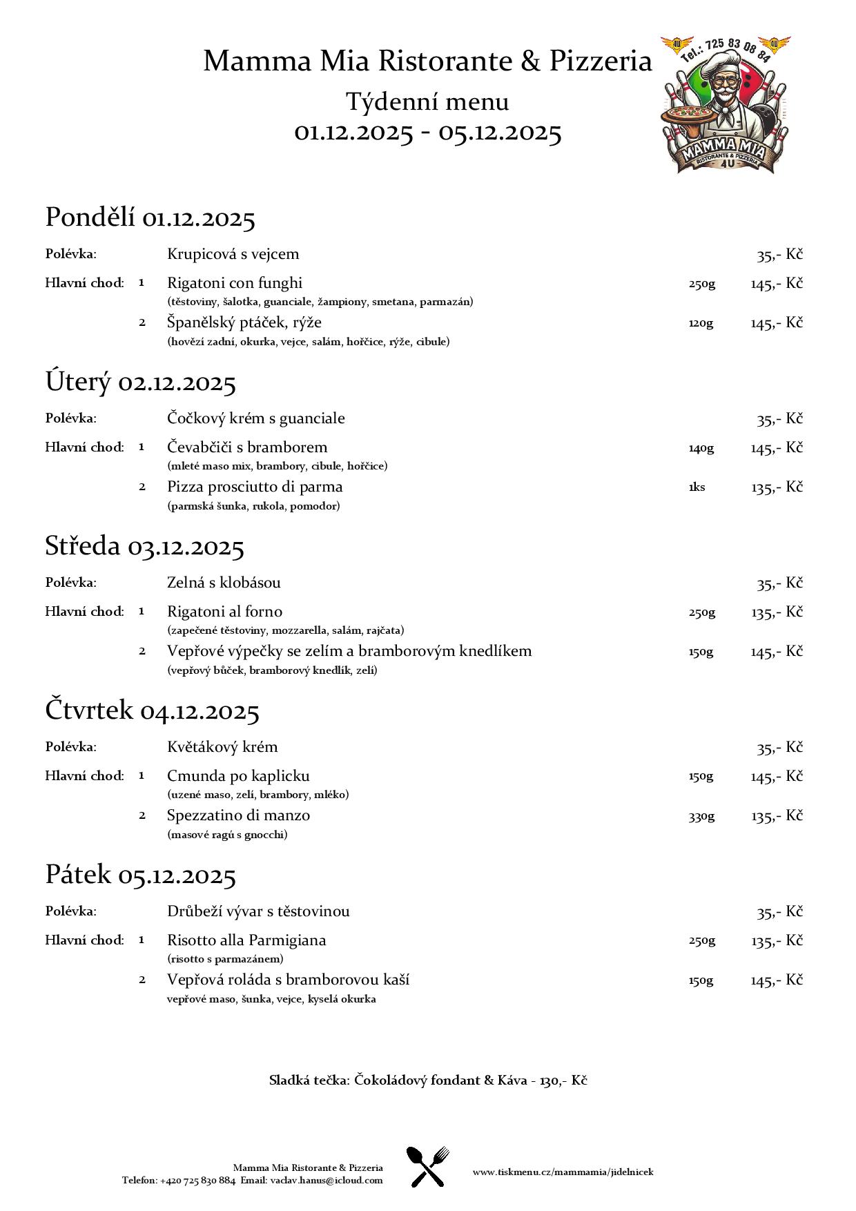 Týdenní menu